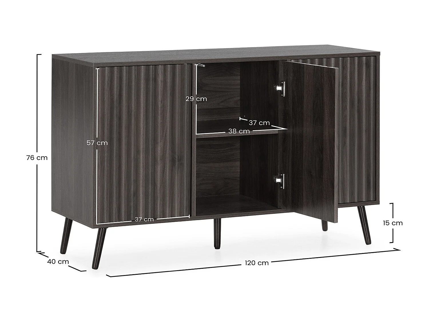 Aparador Lluvia 3 puertas efecto Nogal