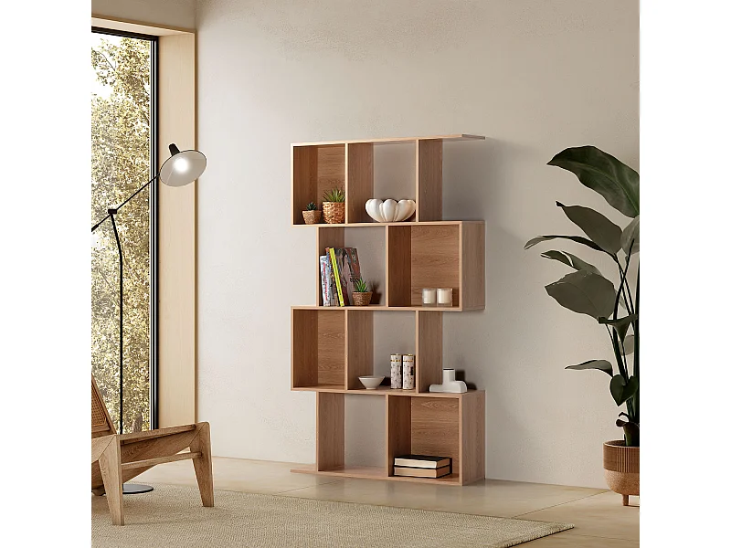 Wohnzimmerregal Nagato 8 fächern Eichenfarbe