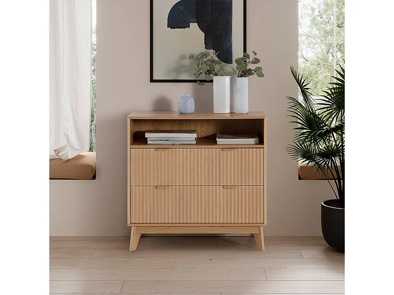 Kommode Oporto 2 Schubladen Eichenfarbe