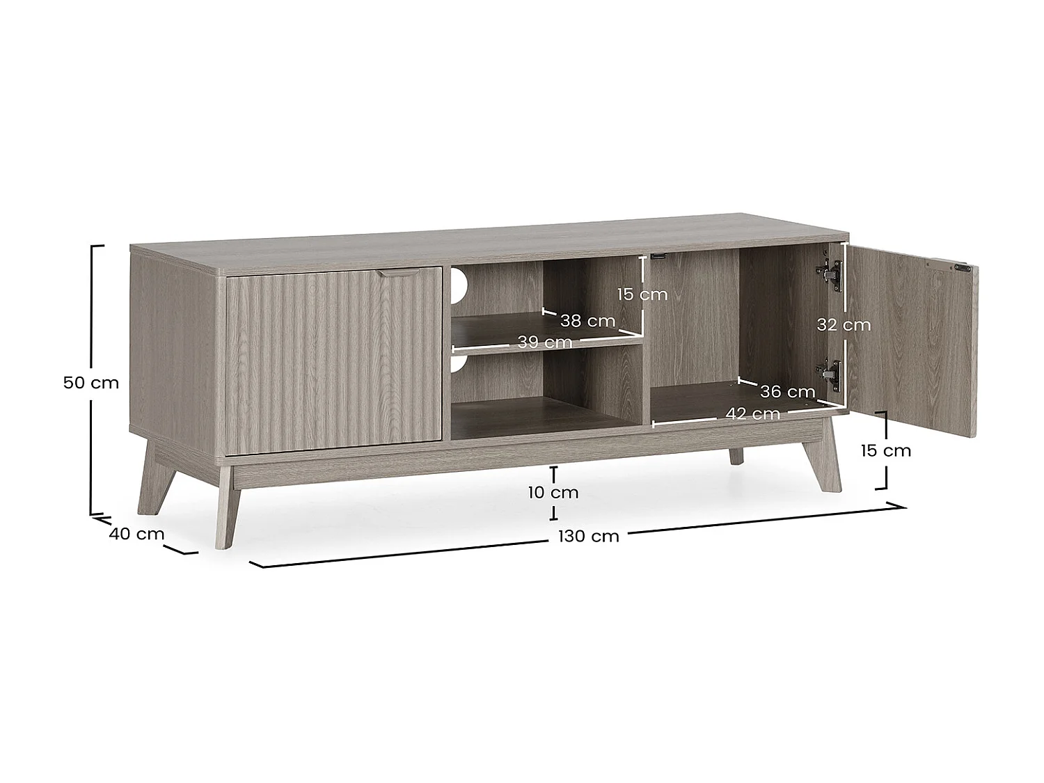 TV-Schrank Oporto 2 türen Eichenfarbe