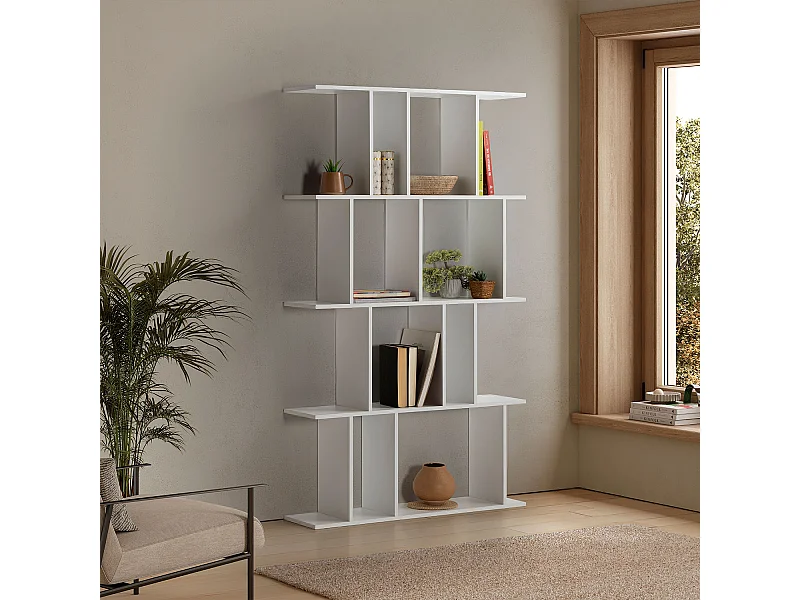 Wohnzimmerregal Niko 8 fächern weiße Farbe