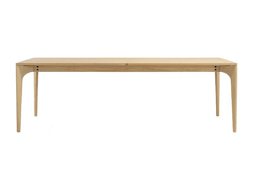 MAXENCE - Table à manger ext. 240/292cm pieds en bois de chêne massif