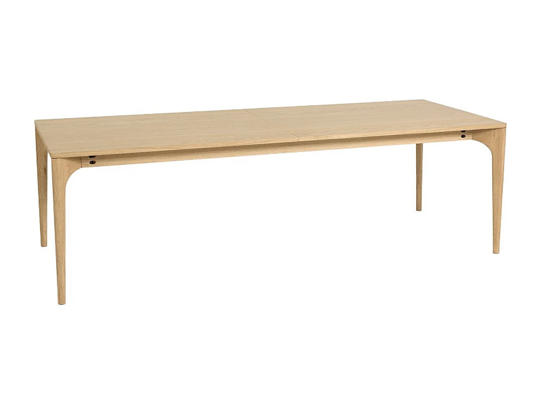 MAXENCE - Table à manger ext. 250/350x100cm naturelle pieds chêne MAXENCE