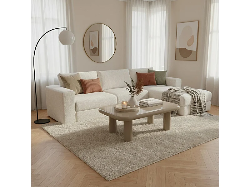 Rechthoekig salontafel 100 cm in taupe gelakt MDF