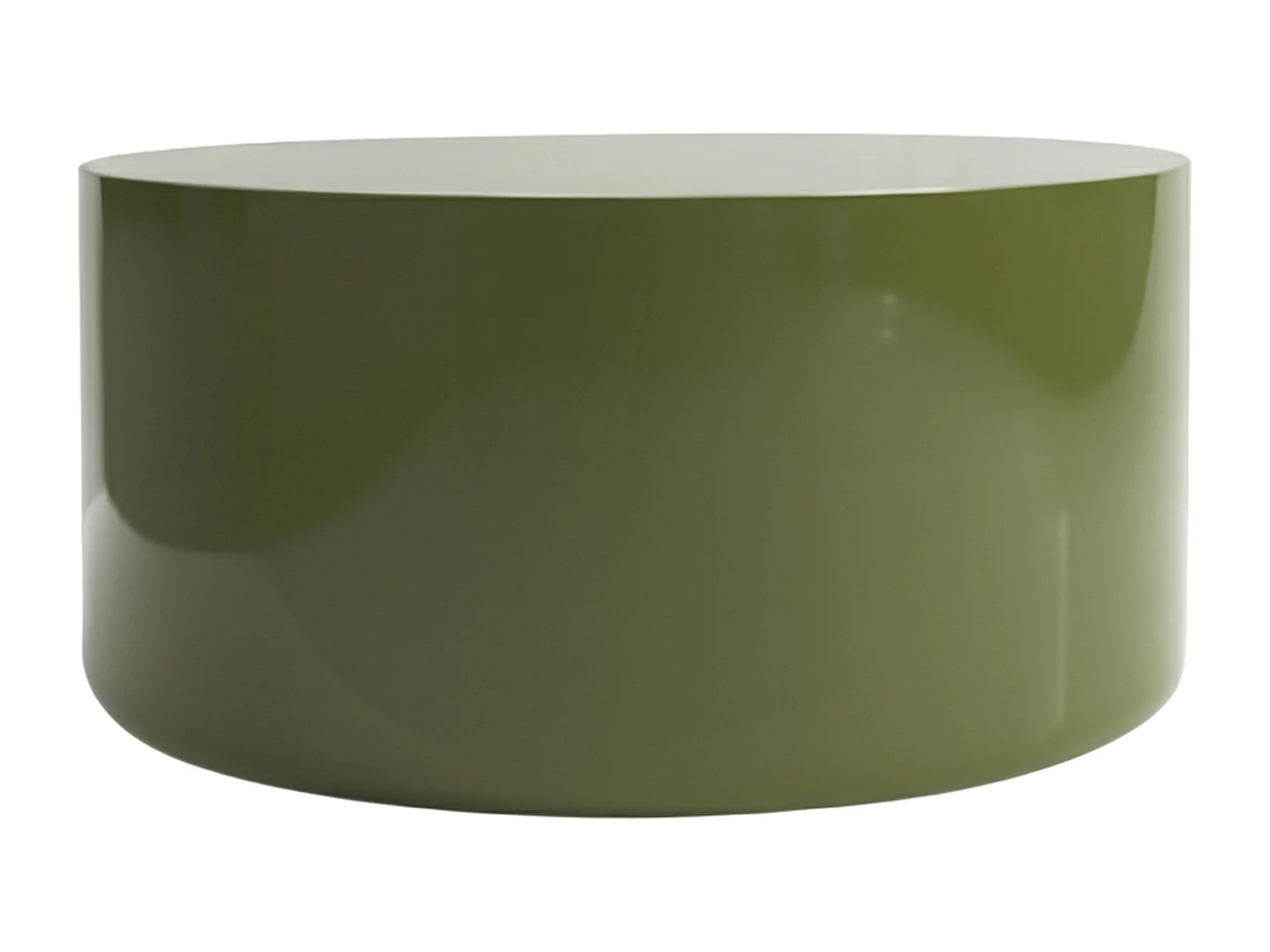 Ronde salontafel 80 cm in olijfgroen gelakt MDF