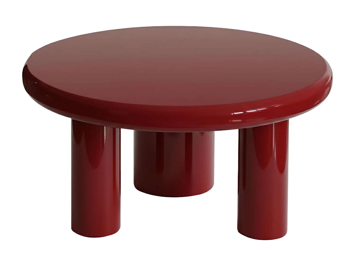 Ronde salontafel 100 cm in rood gelakt MDF