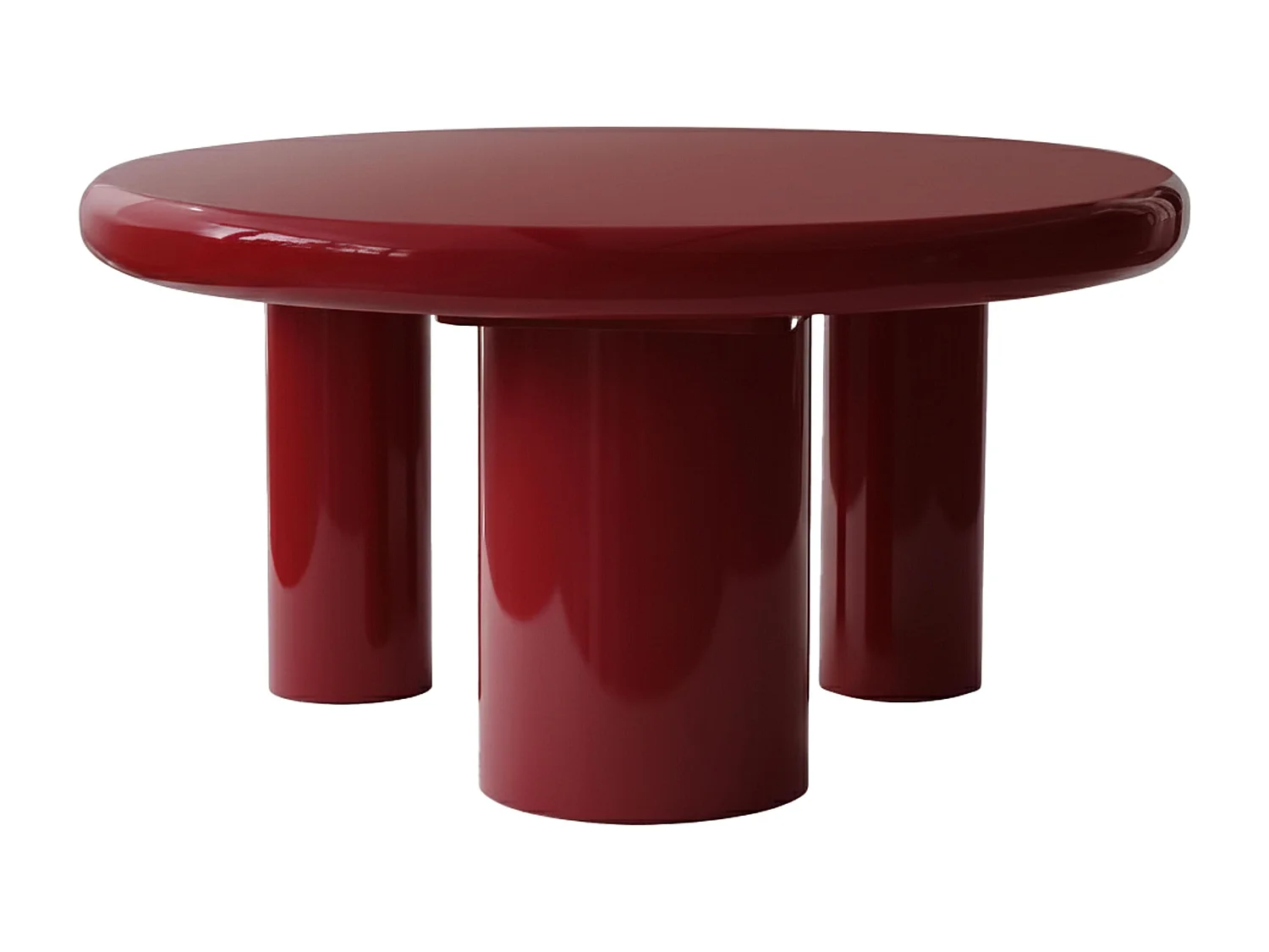 Ronde salontafel 100 cm in rood gelakt MDF