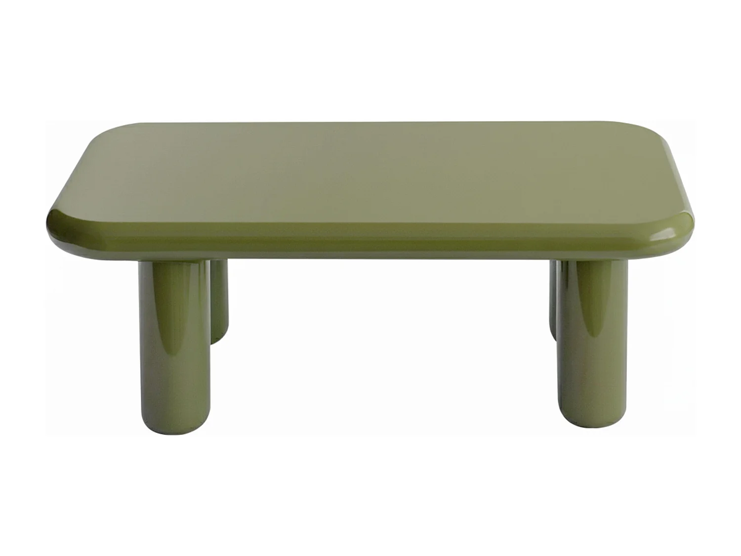 Rechthoekig salontafel 100 cm in olijfgroen gelakt MDF