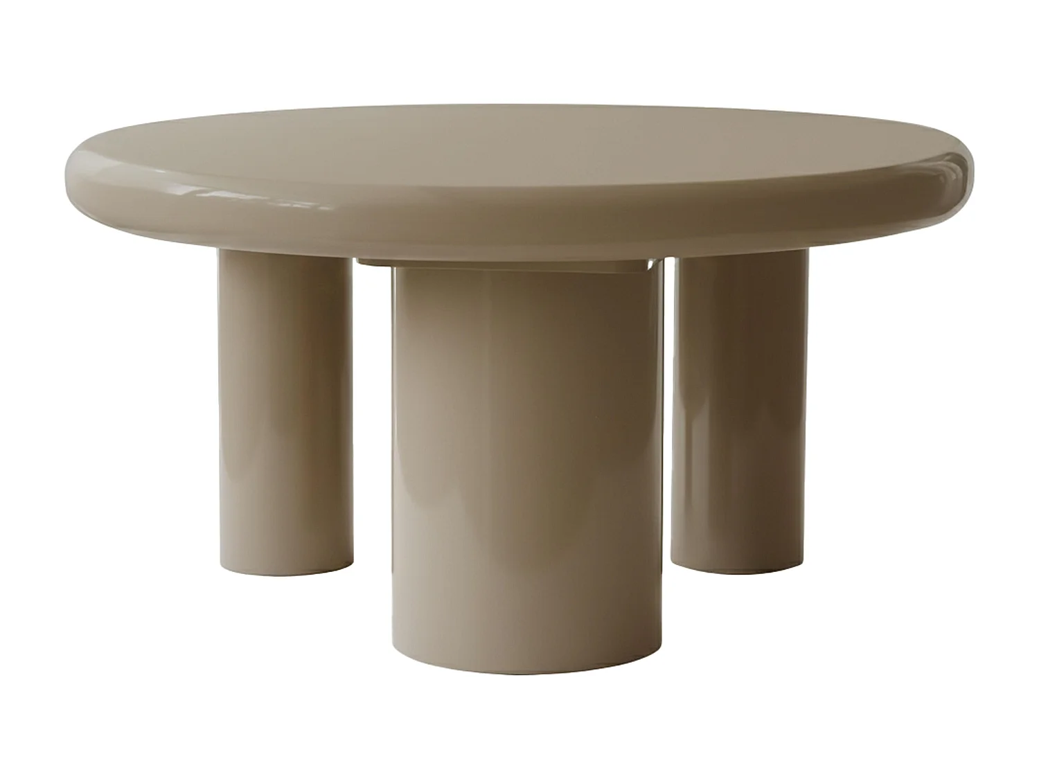 Ronde salontafel 100 cm in taupe gelakt MDF