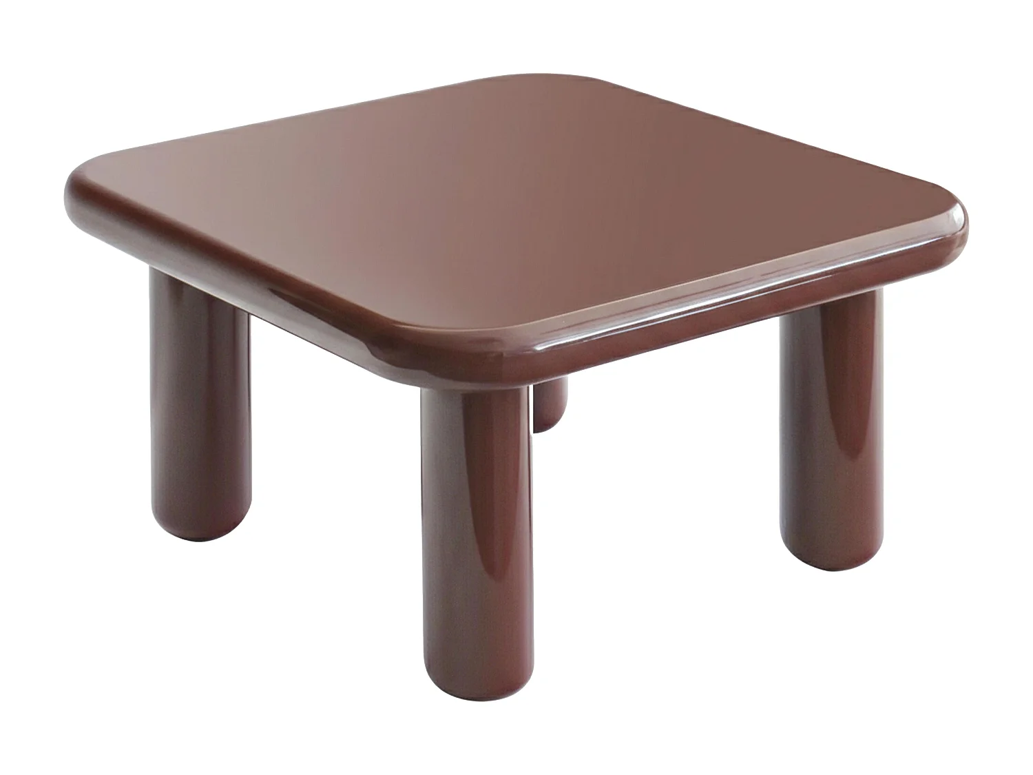 Vierkante salontafel 75 cm in bordeauxrood gelakt MDF