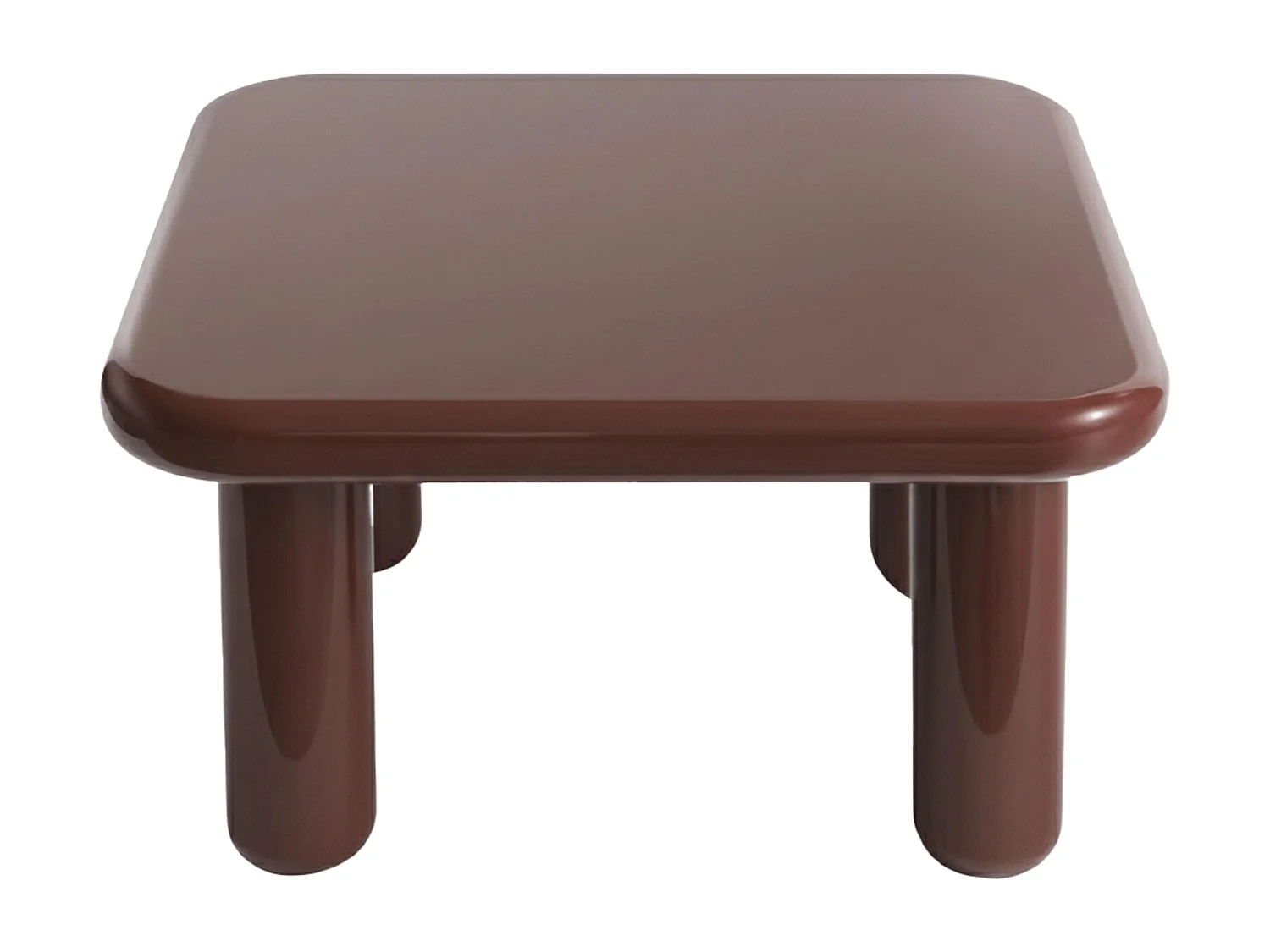 Vierkante salontafel 75 cm in bordeauxrood gelakt MDF