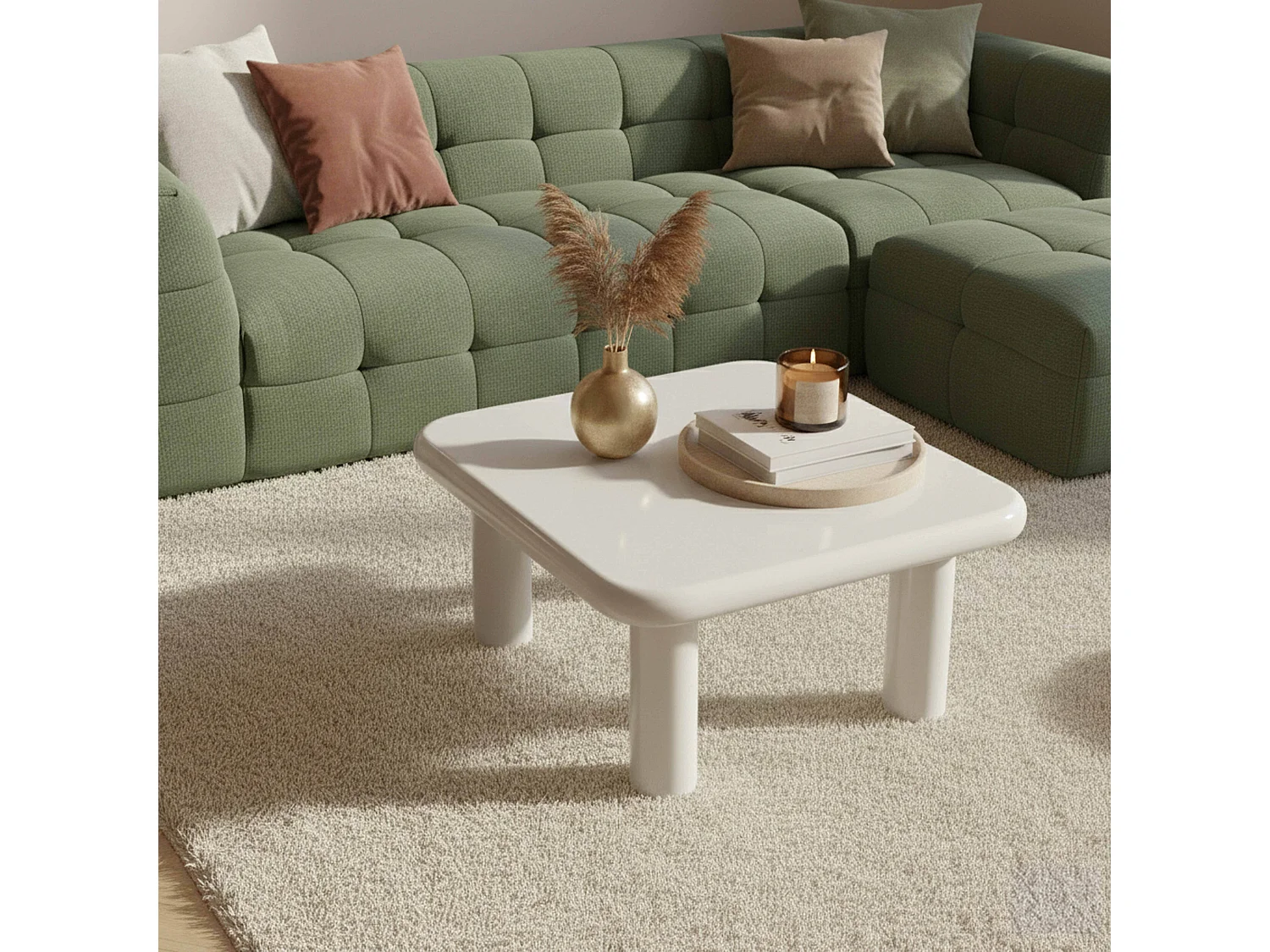 Vierkante salontafel 75 cm in wit gelakt MDF