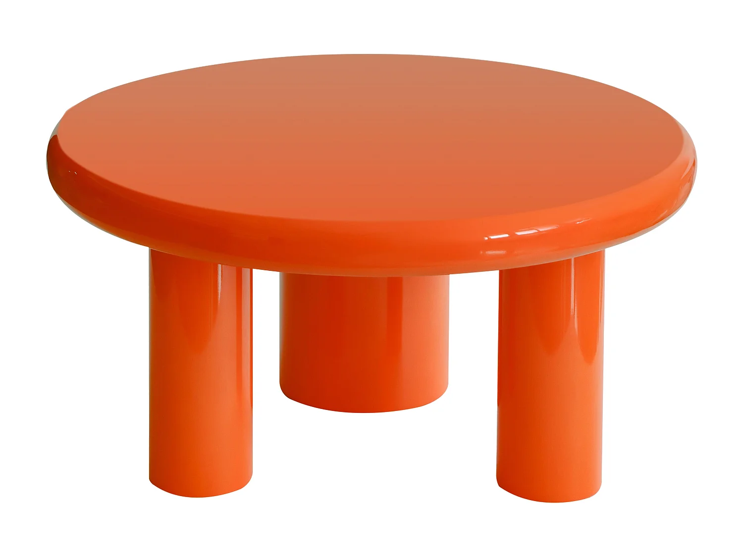 Ronde salontafel 100 cm in oranje gelakt MDF