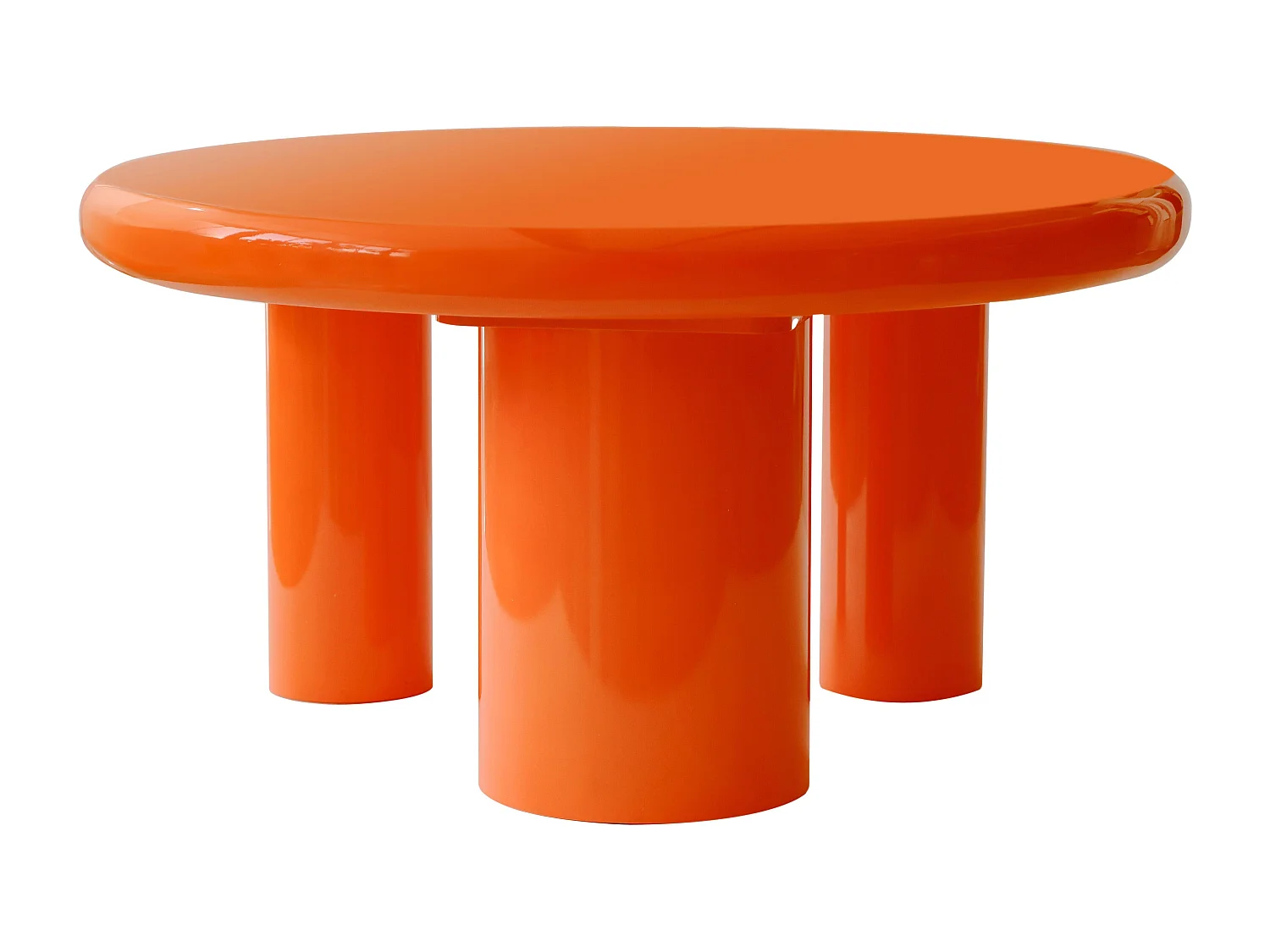 Ronde salontafel 100 cm in oranje gelakt MDF