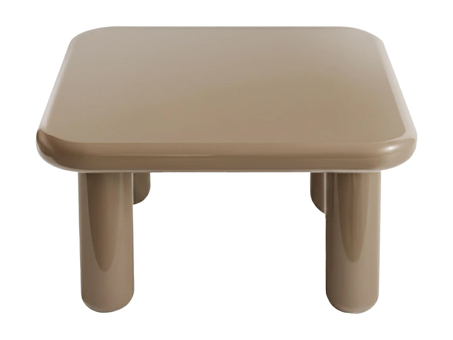 Vierkante salontafel 75 cm in taupe gelakt MDF