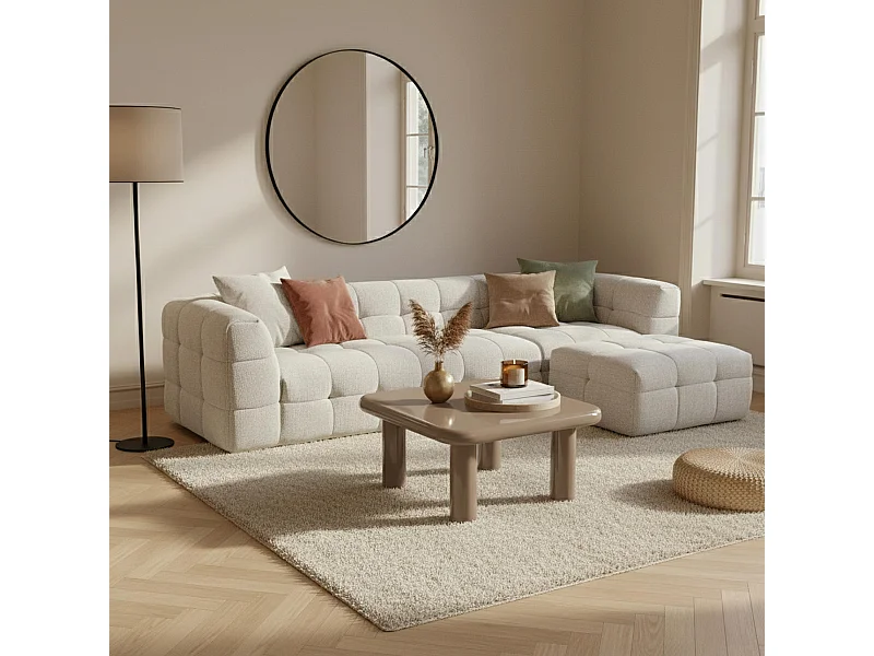 Vierkante salontafel 75 cm in taupe gelakt MDF