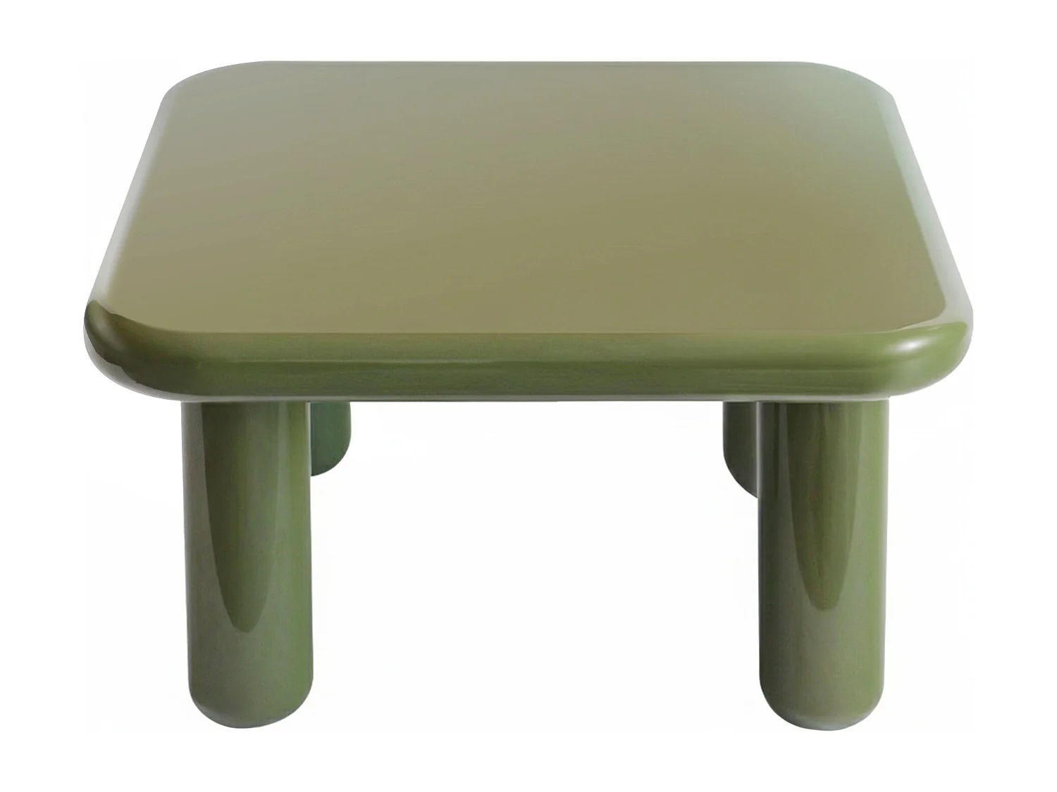 Vierkante salontafel 75 cm in olijfgroen gelakt MDF