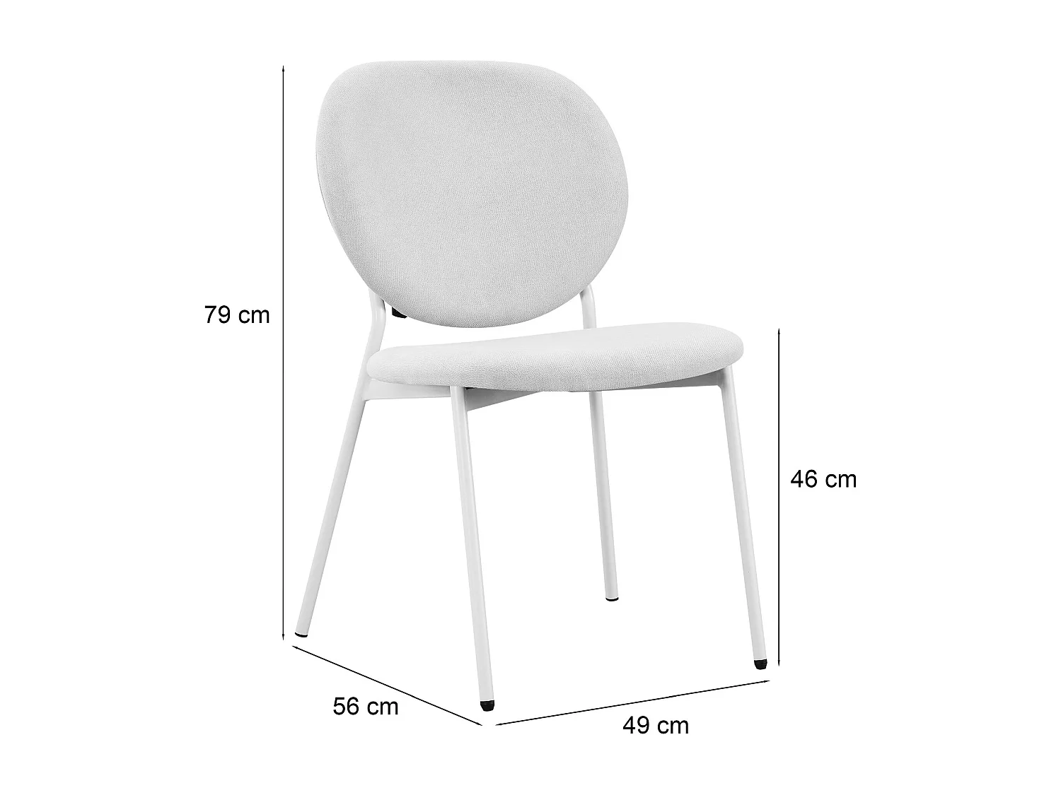 Silla de comedor acolchada – Chenilla hidrofóbica greige – BROCTALM