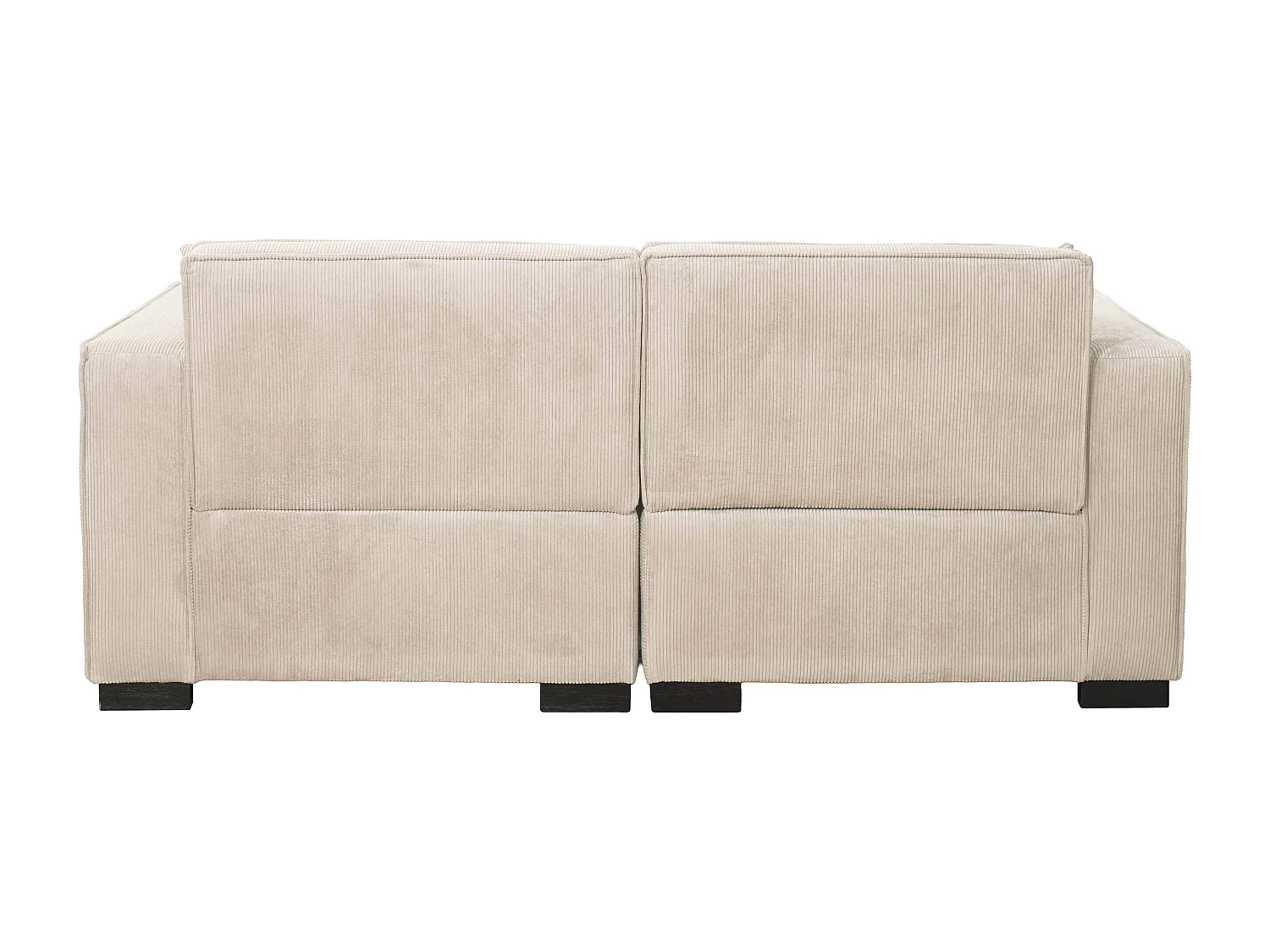 Canapé droit en velours côtelé 2 places écru L 180 cm