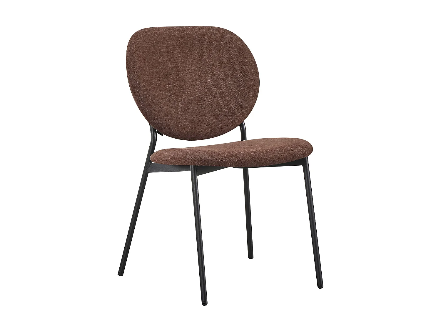 Silla de comedor acolchada – Chenilla hidrofóbica marrón oscuro – BROCTALM