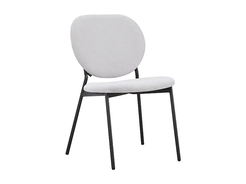 Silla de comedor acolchada – Chenilla hidrofóbica gris claro – BROCTALM