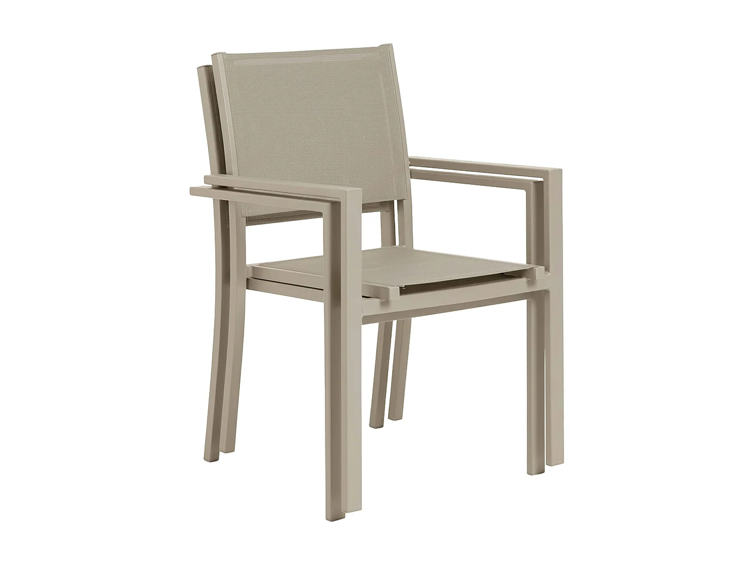 Fauteuil de jardin aluminium et textilène crème
