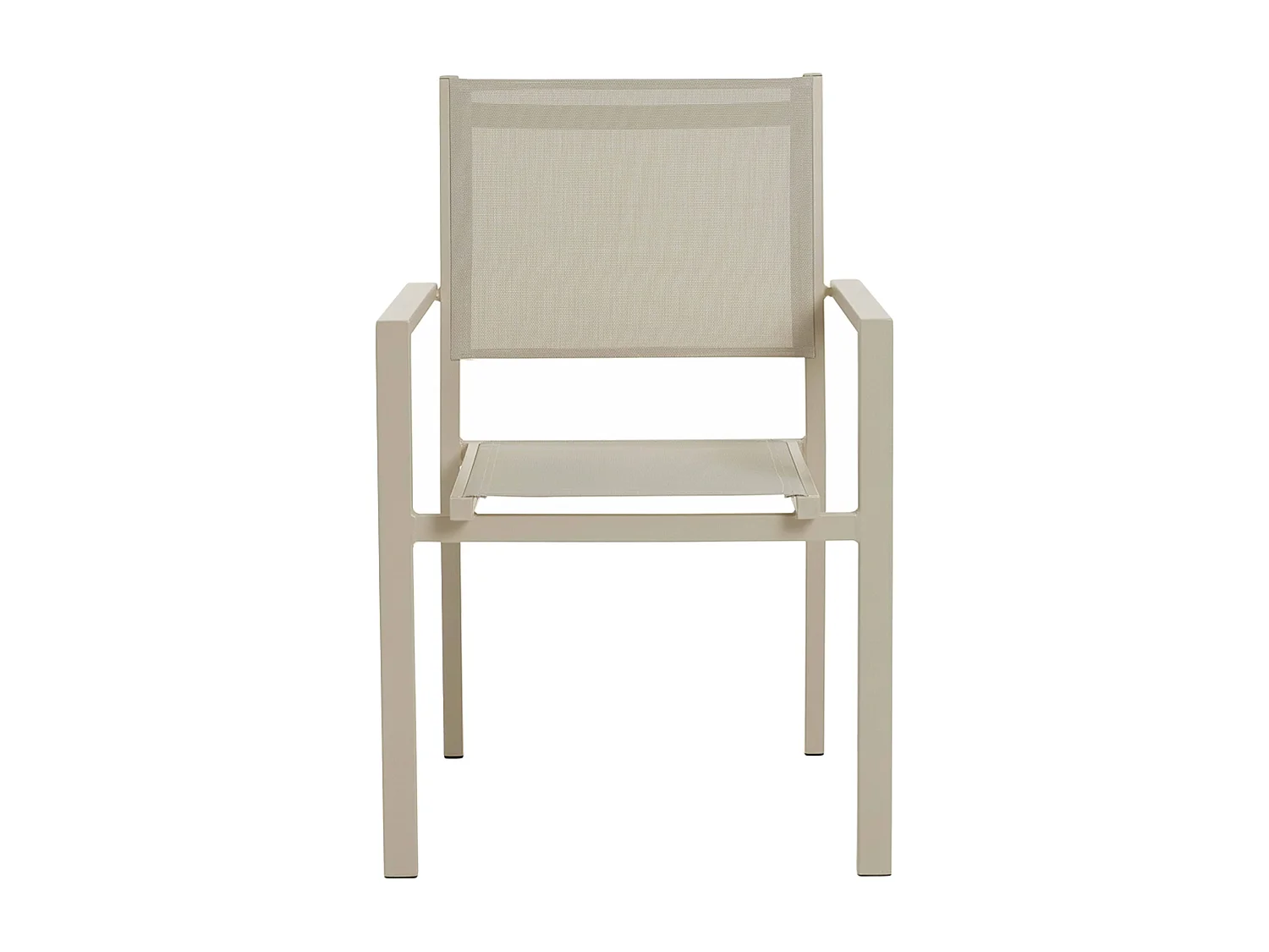 Fauteuil de jardin aluminium et textilène crème