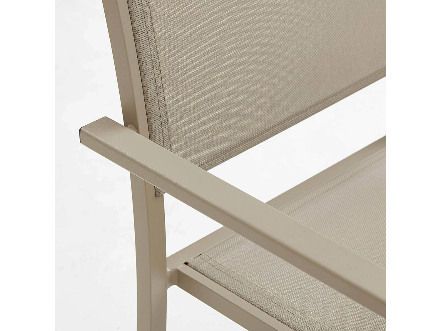 Fauteuil de jardin aluminium et textilène crème