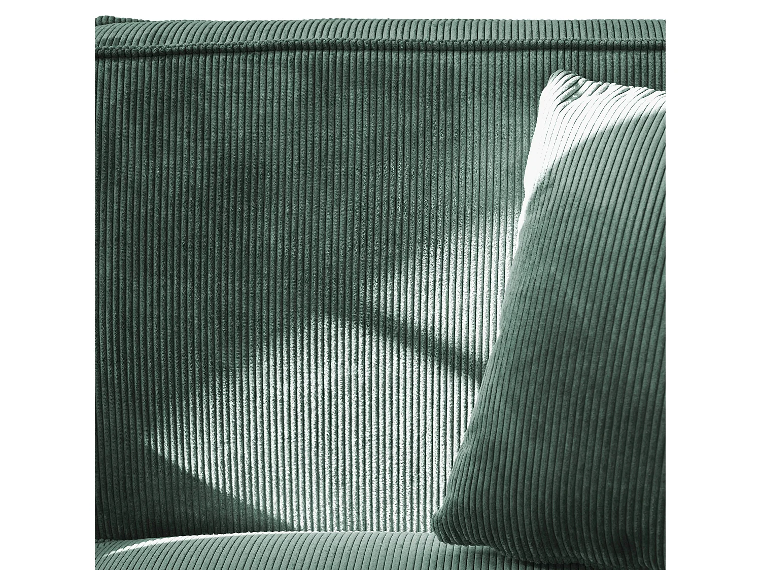 Canapé droit en velours côtelé 2 places vert foncé L 180 cm