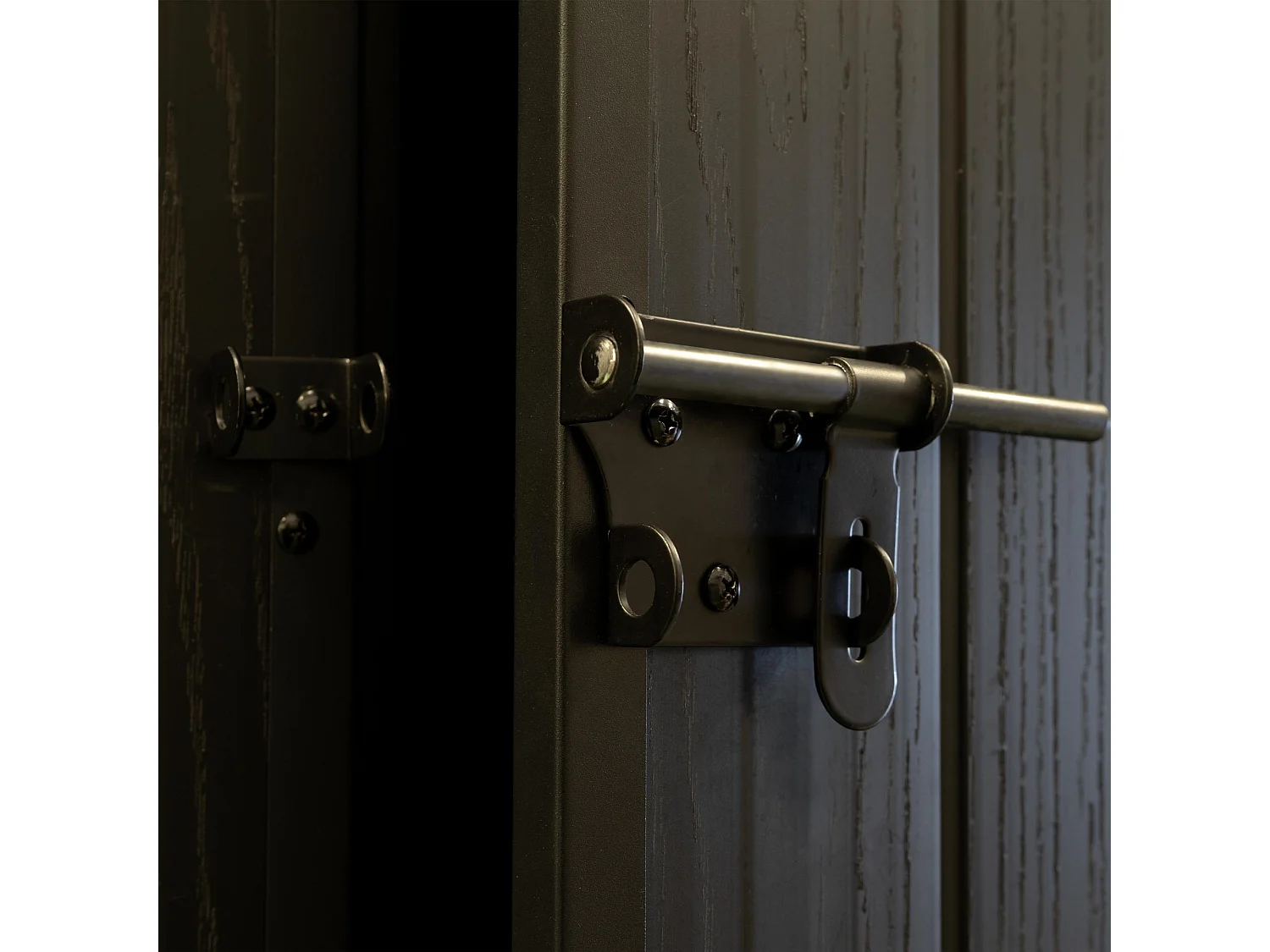 Casetta da giardino in resina 3,62 m² Oak O40 – Pavimento incluso – Finestra laterale – Effetto legno premium – Doppia porta ampia