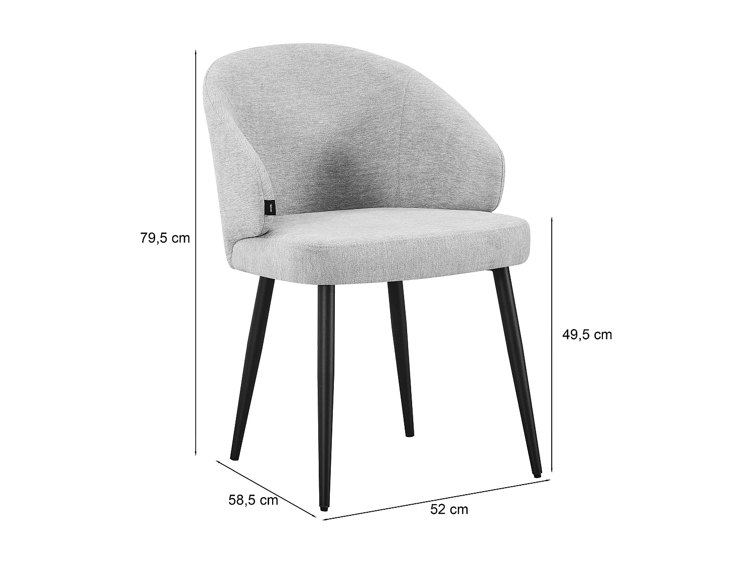 Stoel – comfortabele bekleding – gevlochten stof – donkerbeige – ATIBLLE