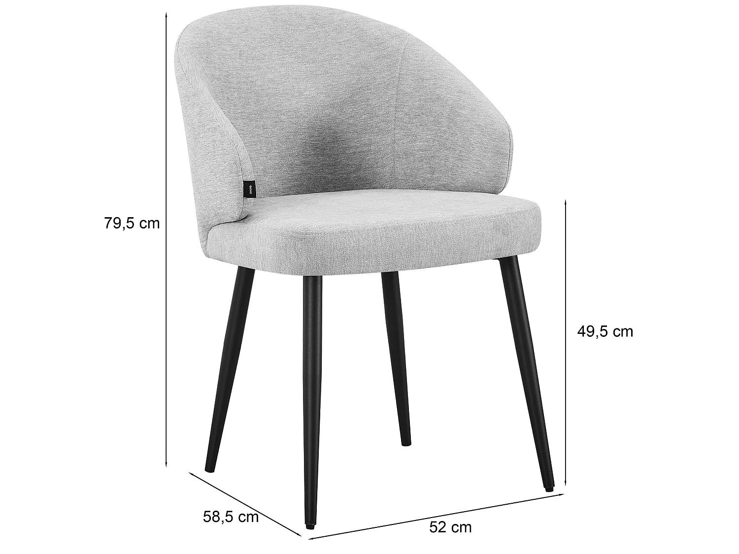 Stoel – comfortabele bekleding – gevlochten stof – grafietgrijs – ATIBLLE