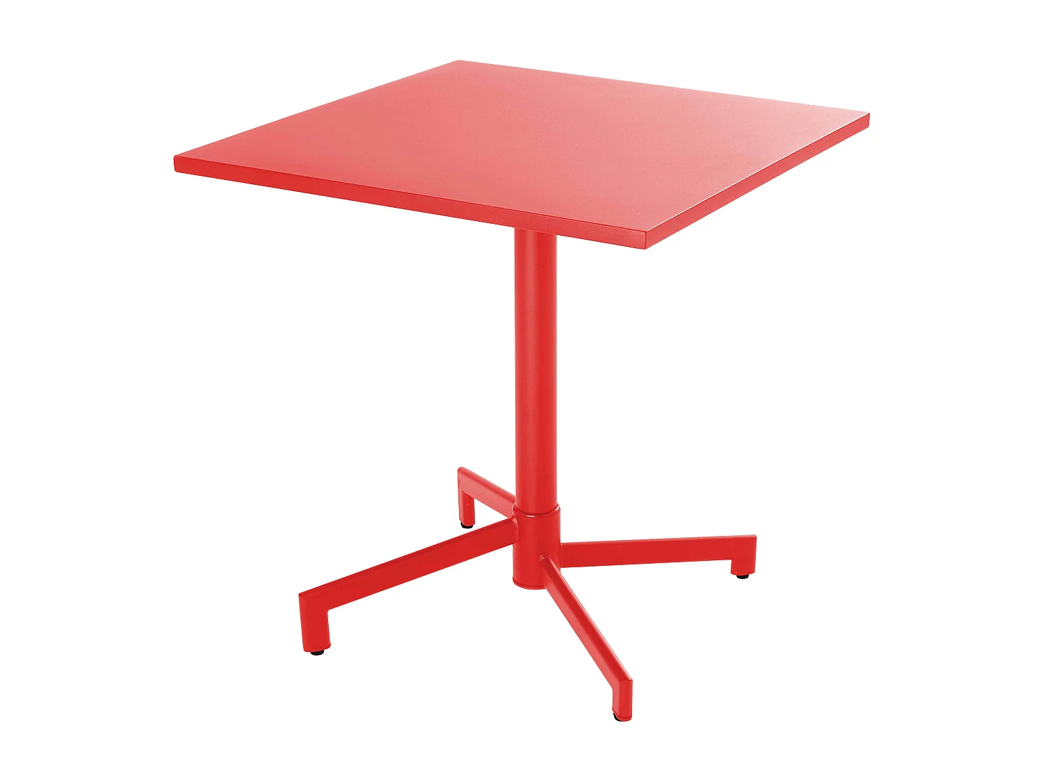 70 cm metalen tuintafel en 2 stoelen in rood