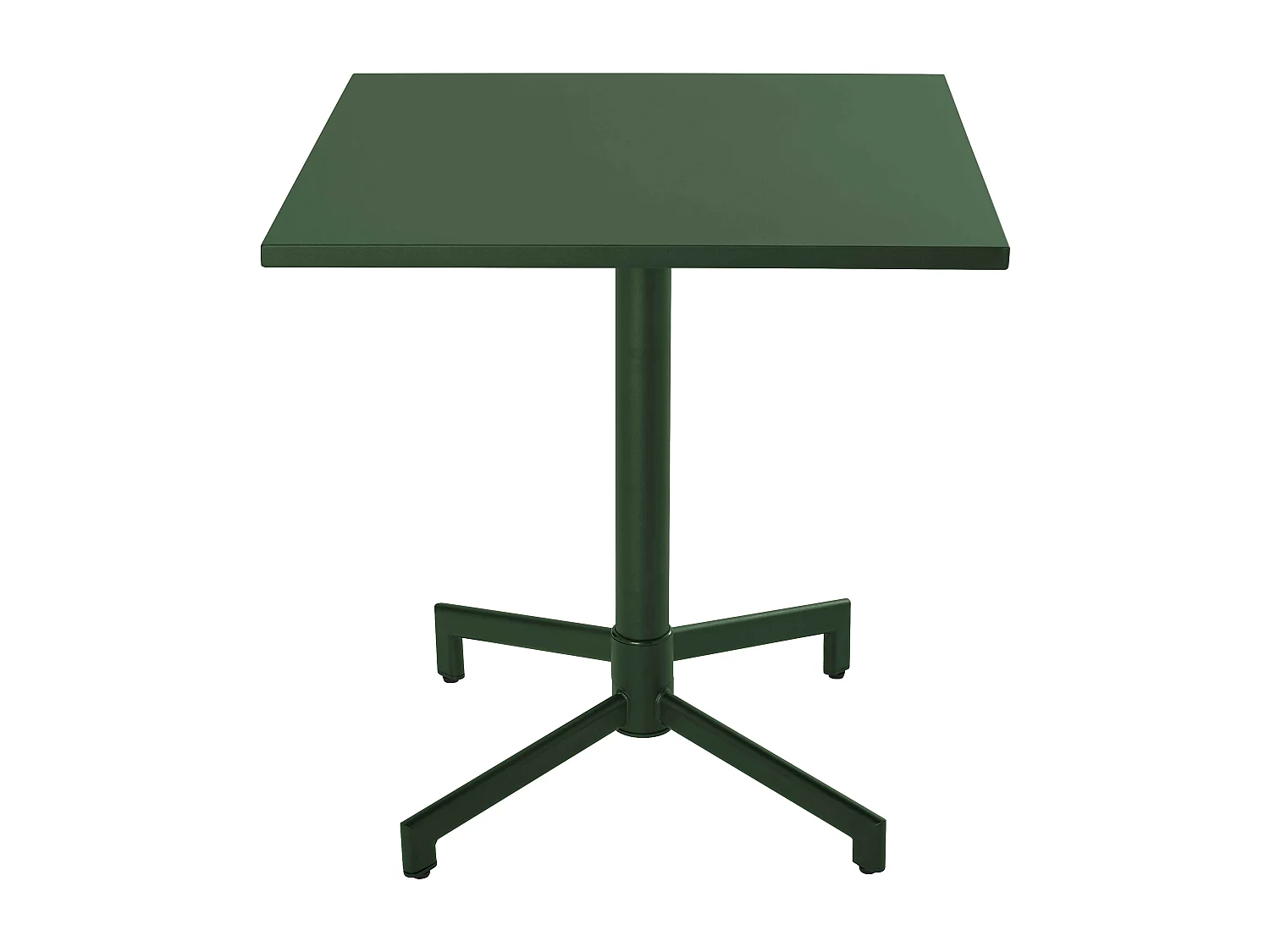 Ensemble table 70 cm et 2 chaises de jardin en métal vert forêt - Palavas