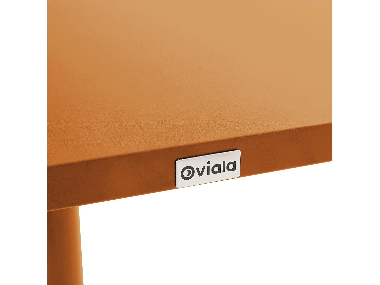 Ensemble table 70 cm et 2 chaises de jardin en métal caramel - Palavas