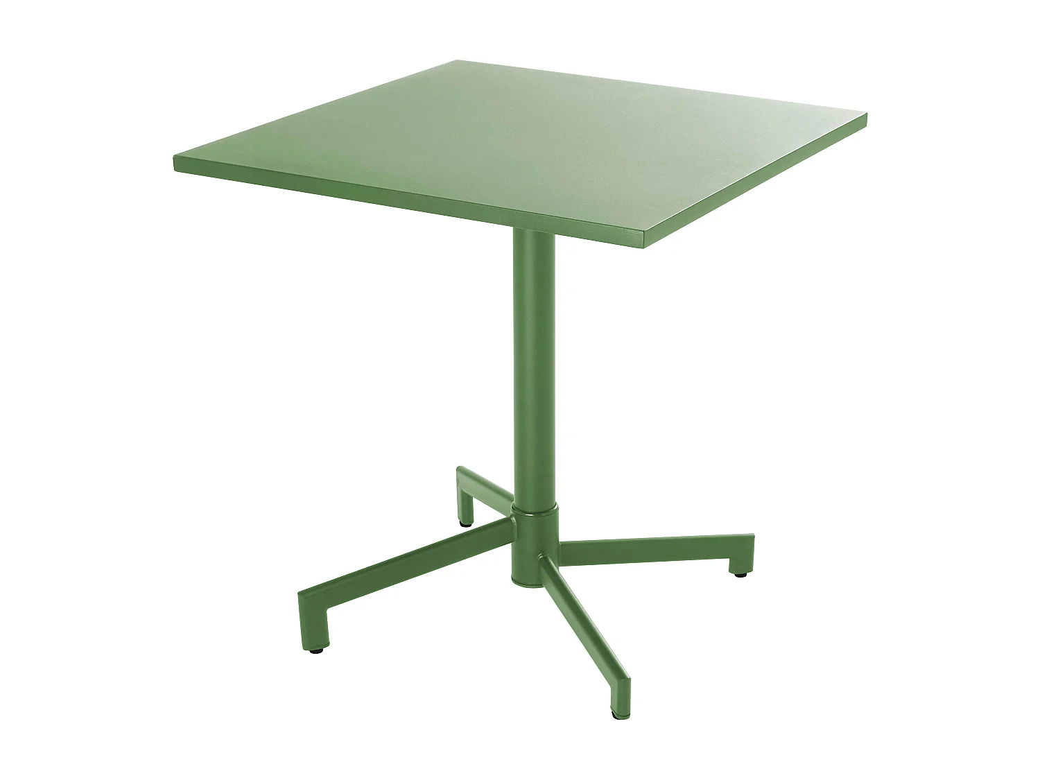 Ensemble table 70 cm et 2 chaises de jardin en métal vert cactus - Palavas
