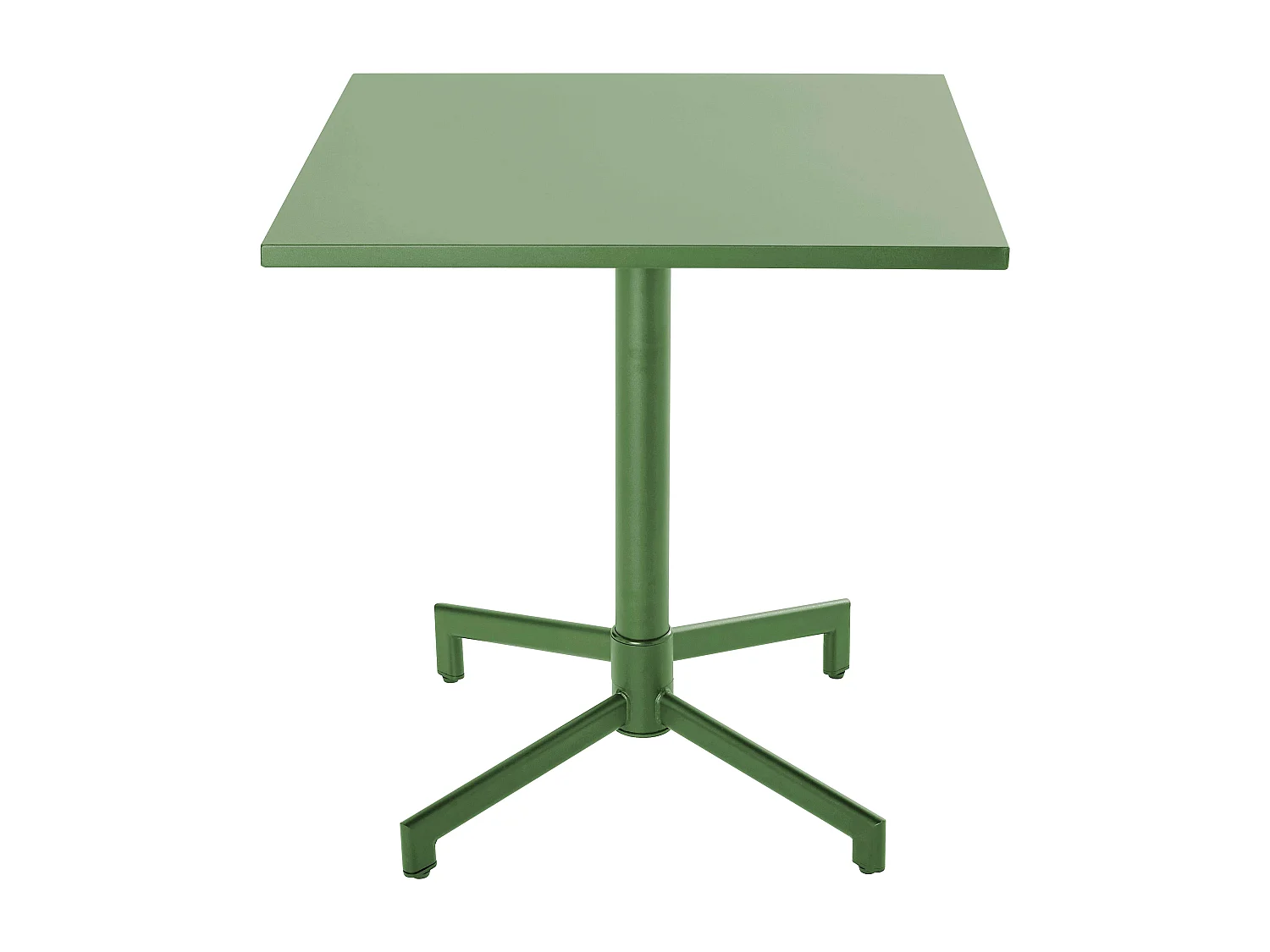 Ensemble table 70 cm et 2 chaises de jardin en métal vert cactus - Palavas