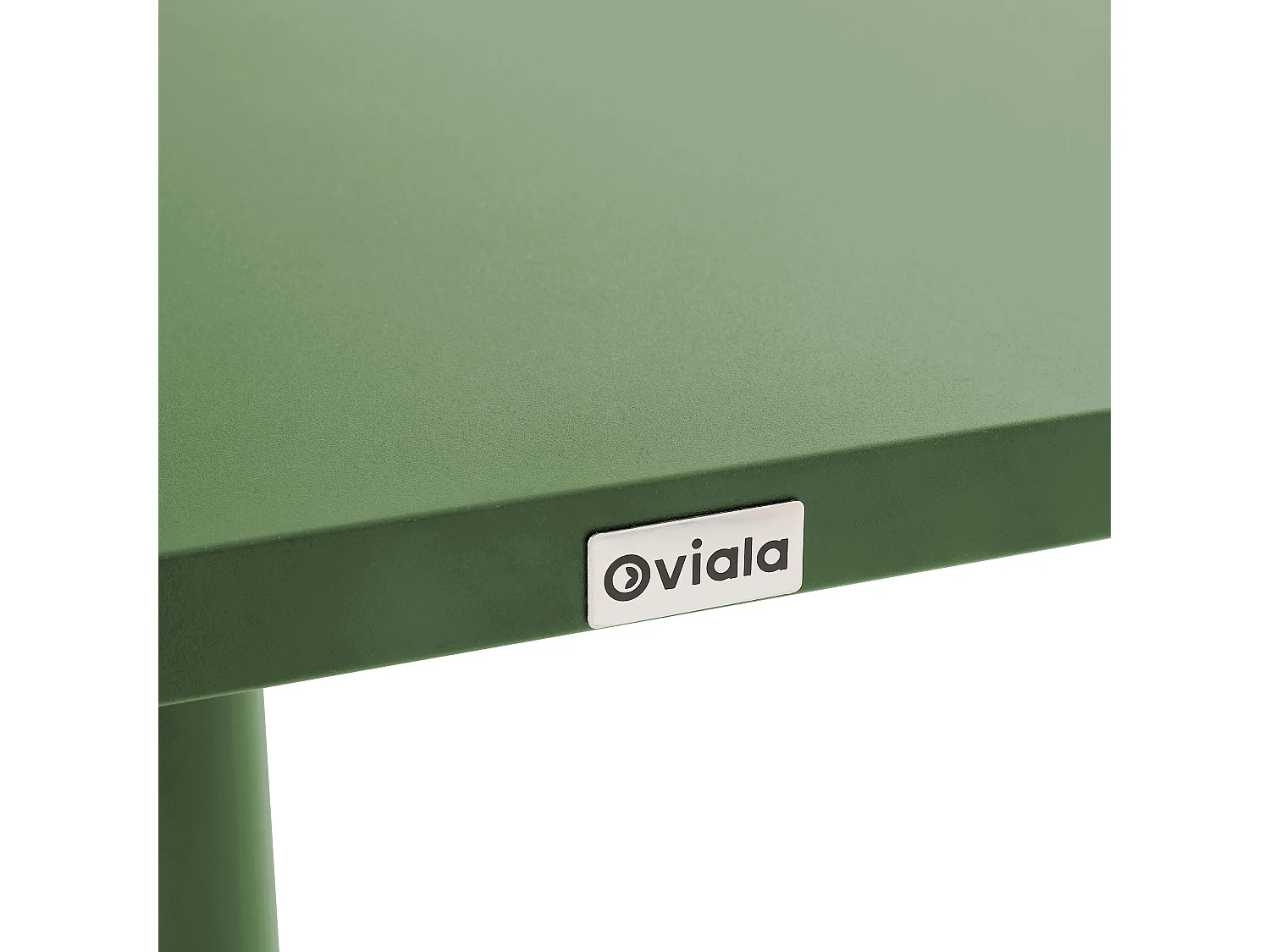 Ensemble table 70 cm et 2 chaises de jardin en métal vert cactus - Palavas