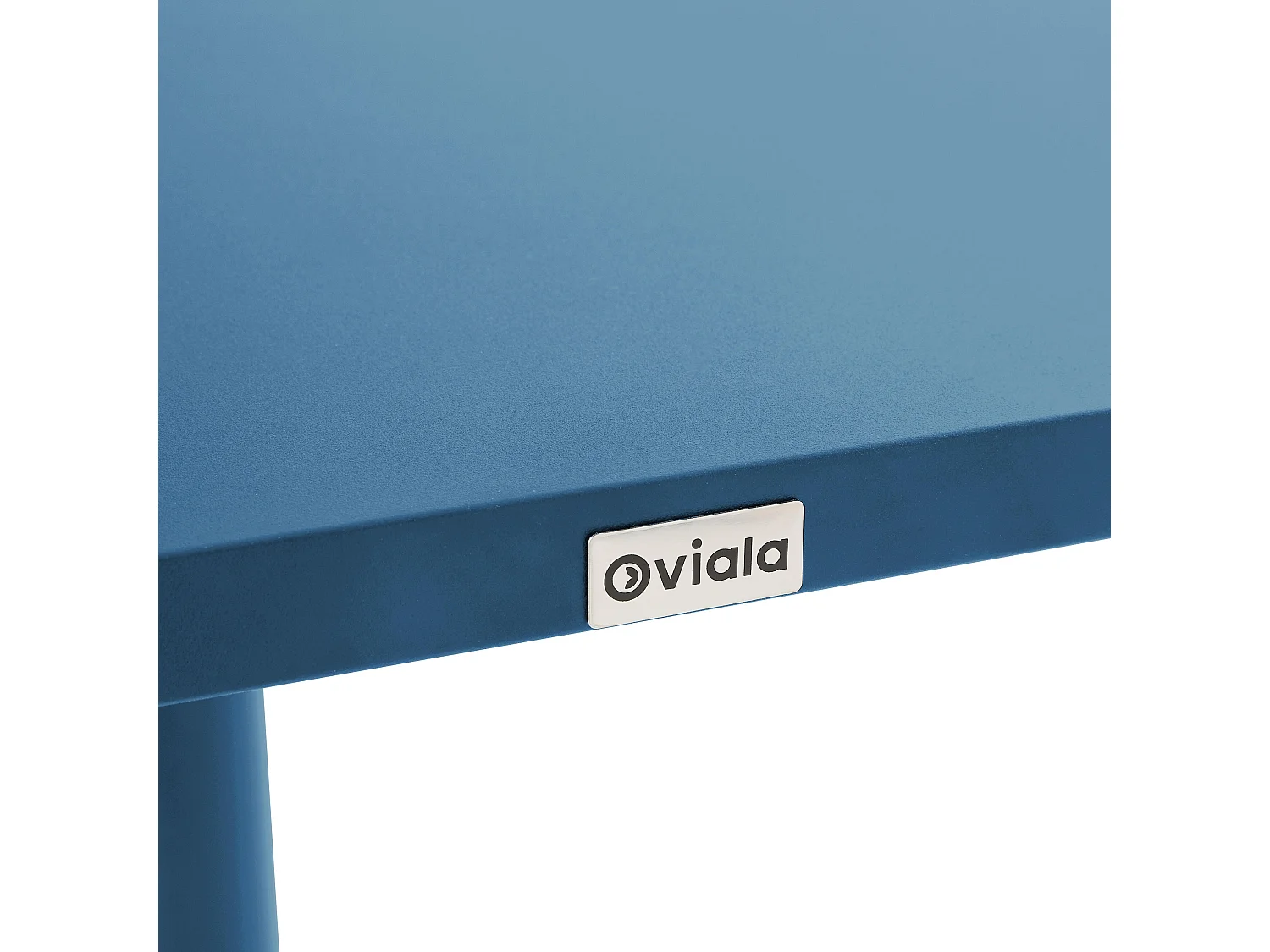 Ensemble table 70 cm et 2 fauteuils de jardin en métal bleu pacific - Palavas