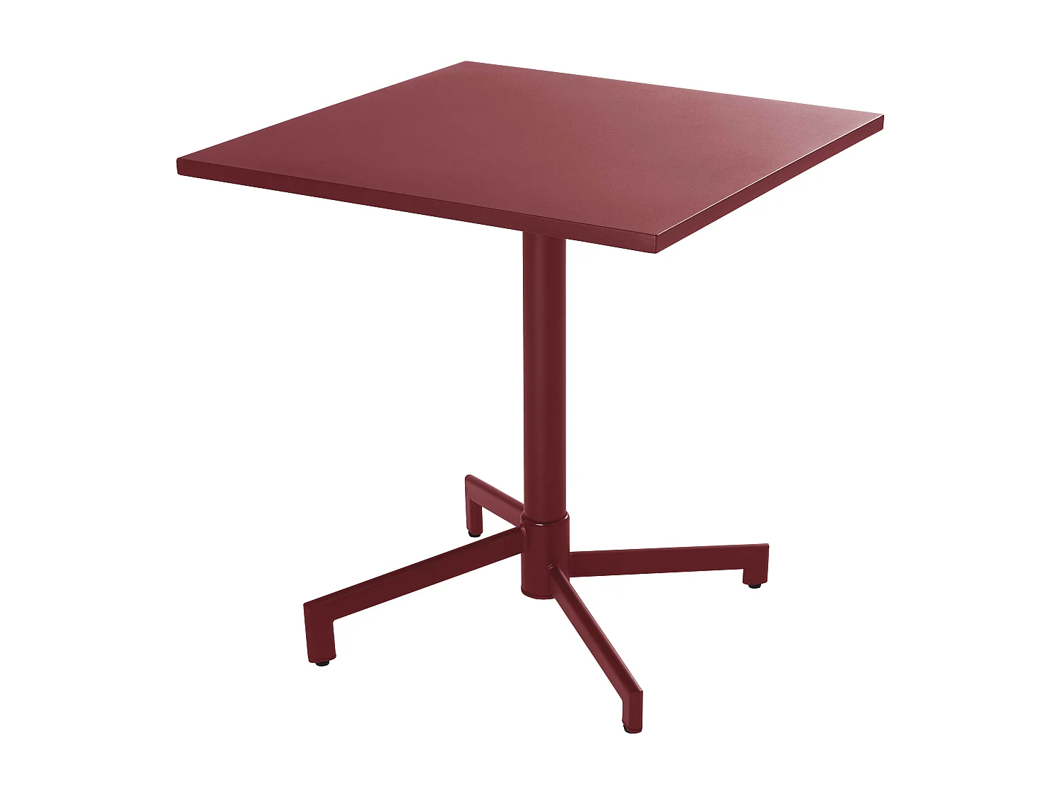 Ensemble table 70 cm et 2 chaises de jardin en métal pourpre - Palavas