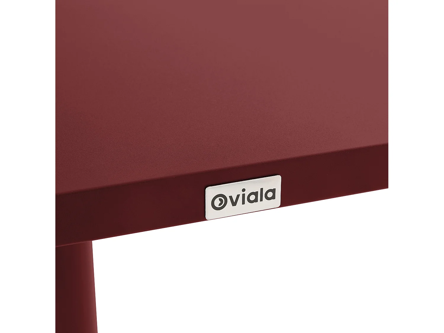 Ensemble table 70 cm et 2 chaises de jardin en métal pourpre - Palavas