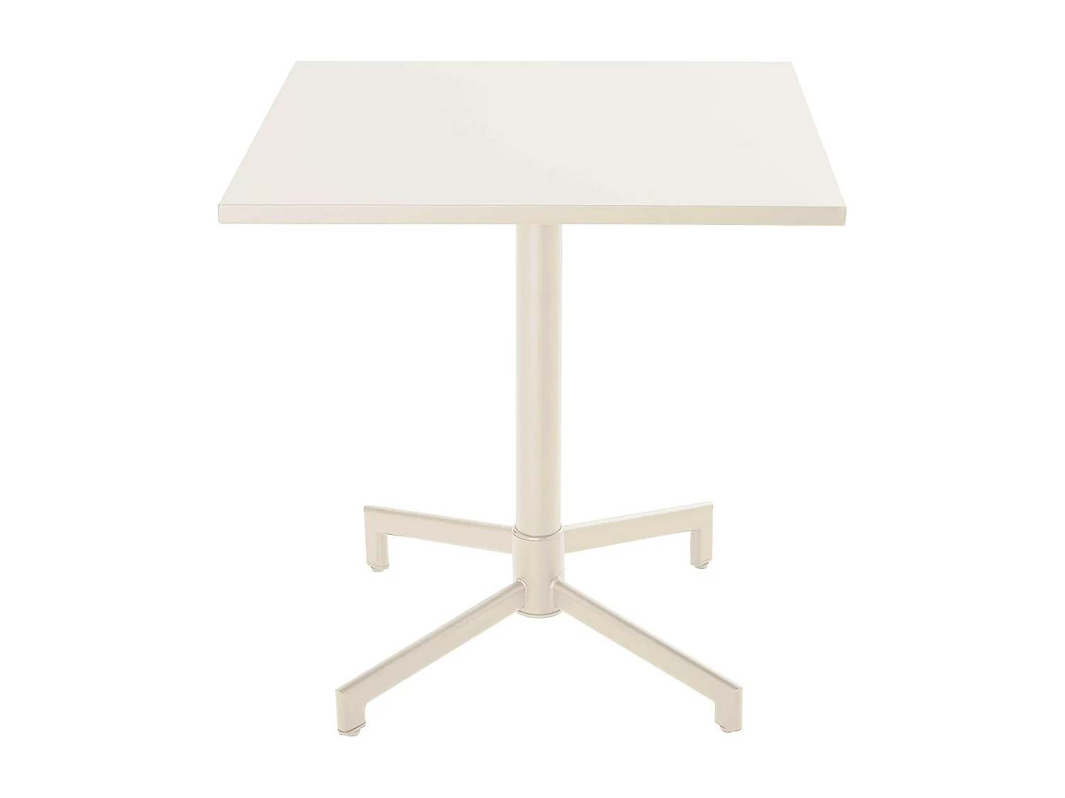 Ensemble table 70 cm et 2 chaises de jardin en métal ivoire - Palavas