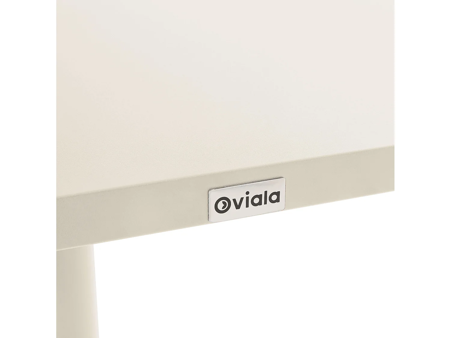 Ensemble table 70 cm et 2 chaises de jardin en métal ivoire - Palavas