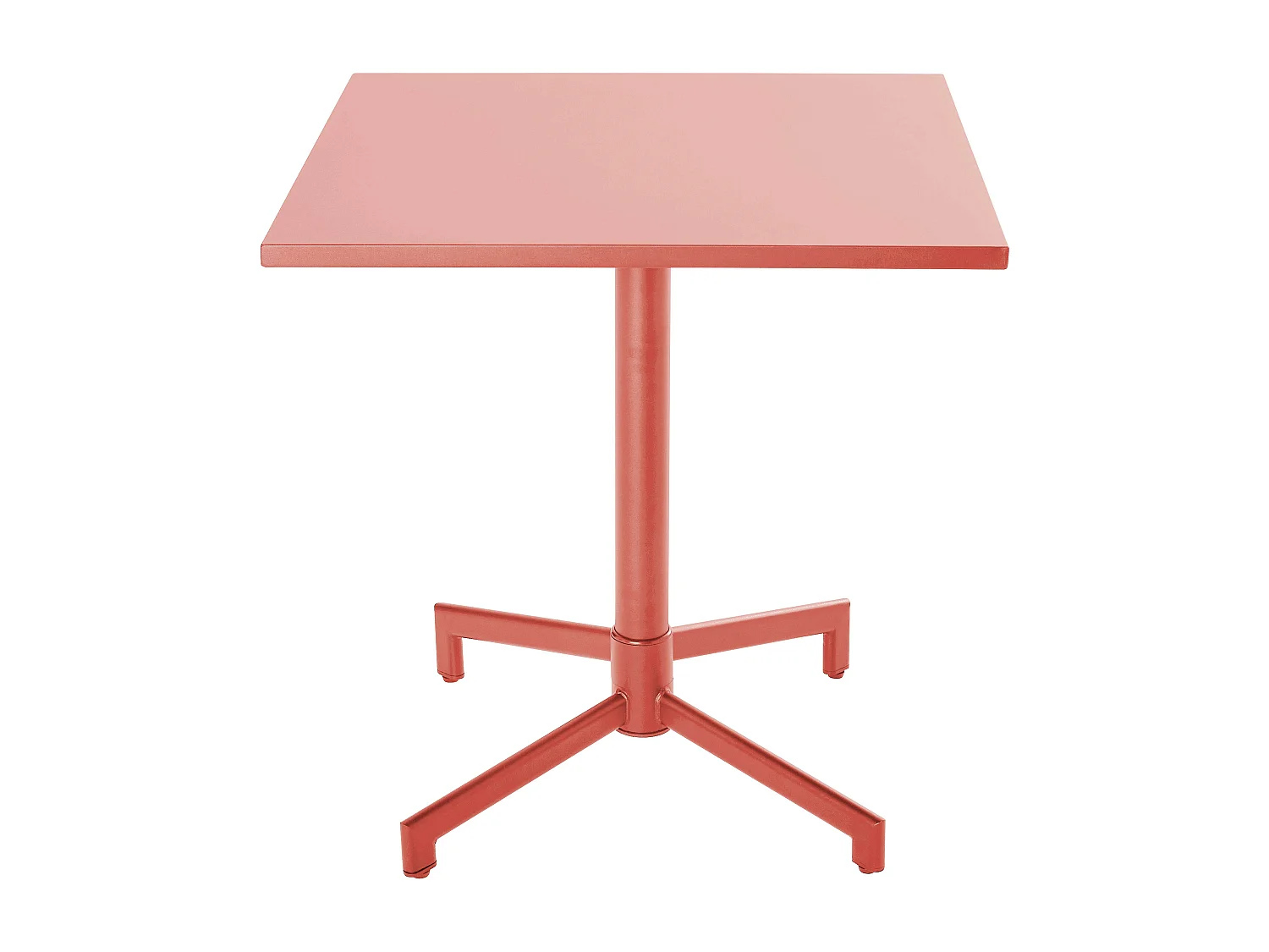 Ensemble table 70 cm et 2 fauteuils de jardin en métal argile - Palavas