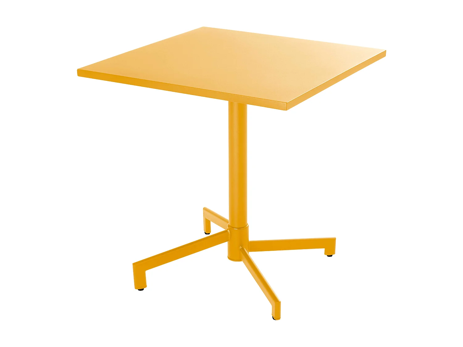 Set van 70 cm tafel en 2 metalen tuinstoelen - Geel