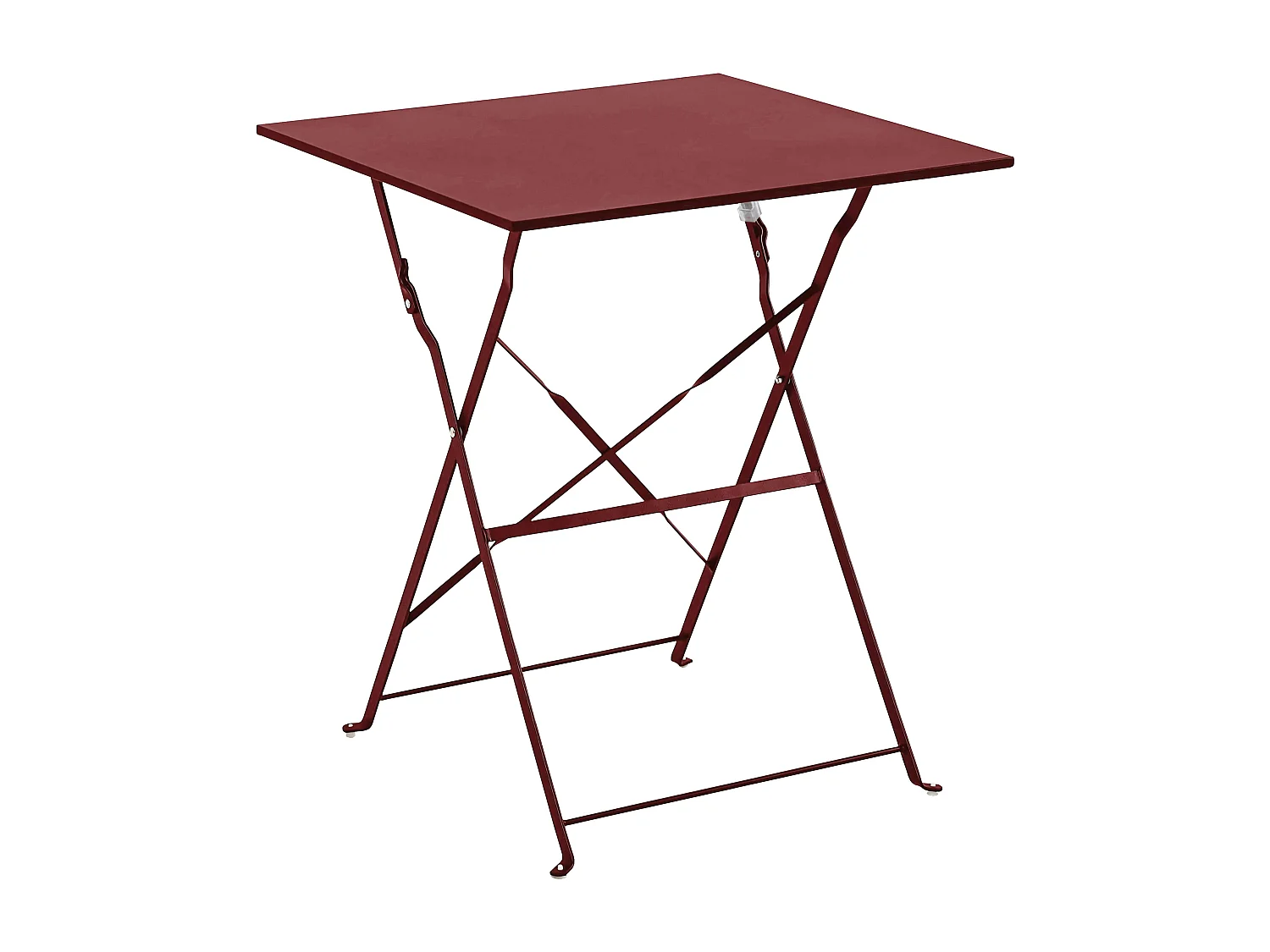 Table de jardin pliante bistrot en acier pourpre