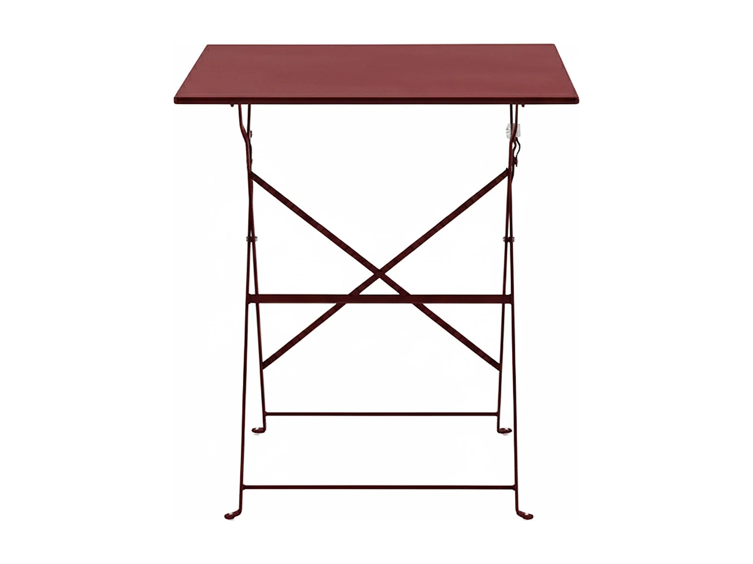 Table de jardin pliante bistrot en acier pourpre