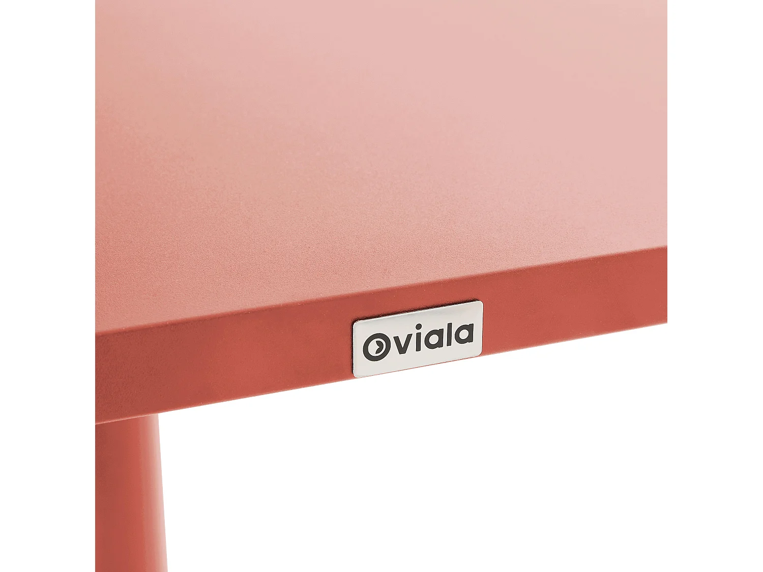 Ensemble table 70 cm et 2 chaises de jardin en métal argile - Palavas