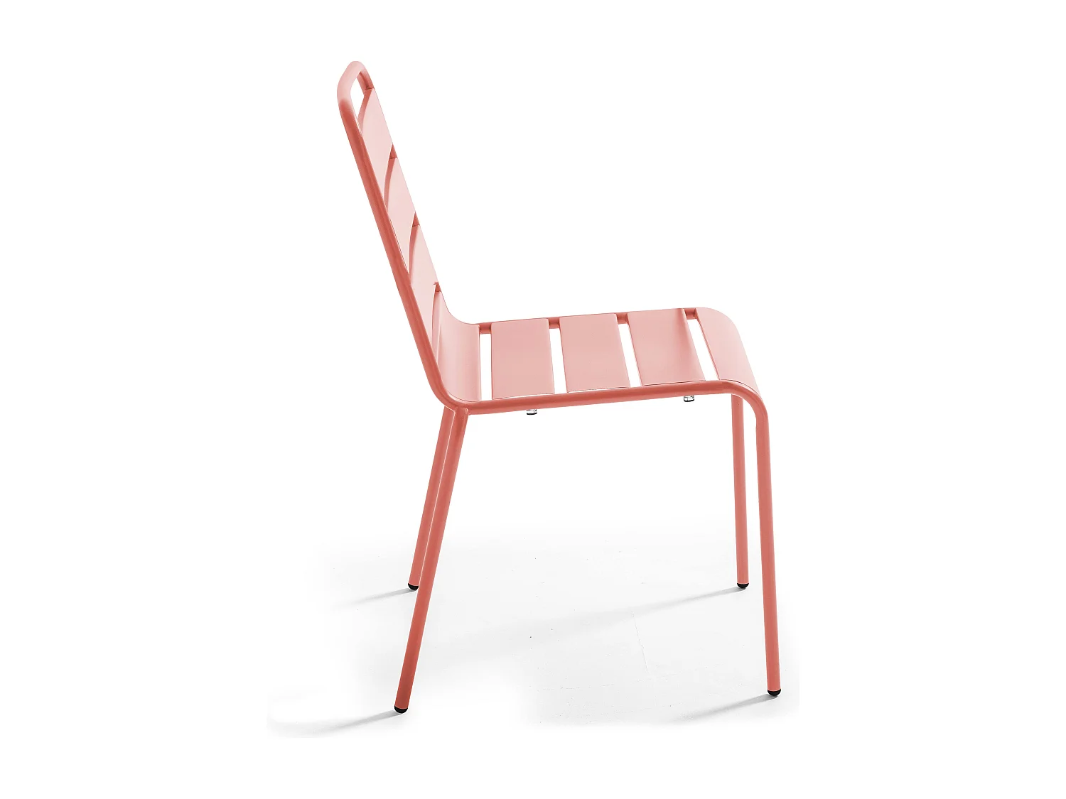 Ensemble table de jardin et 2 chaises en métal rose poudré - Palavas