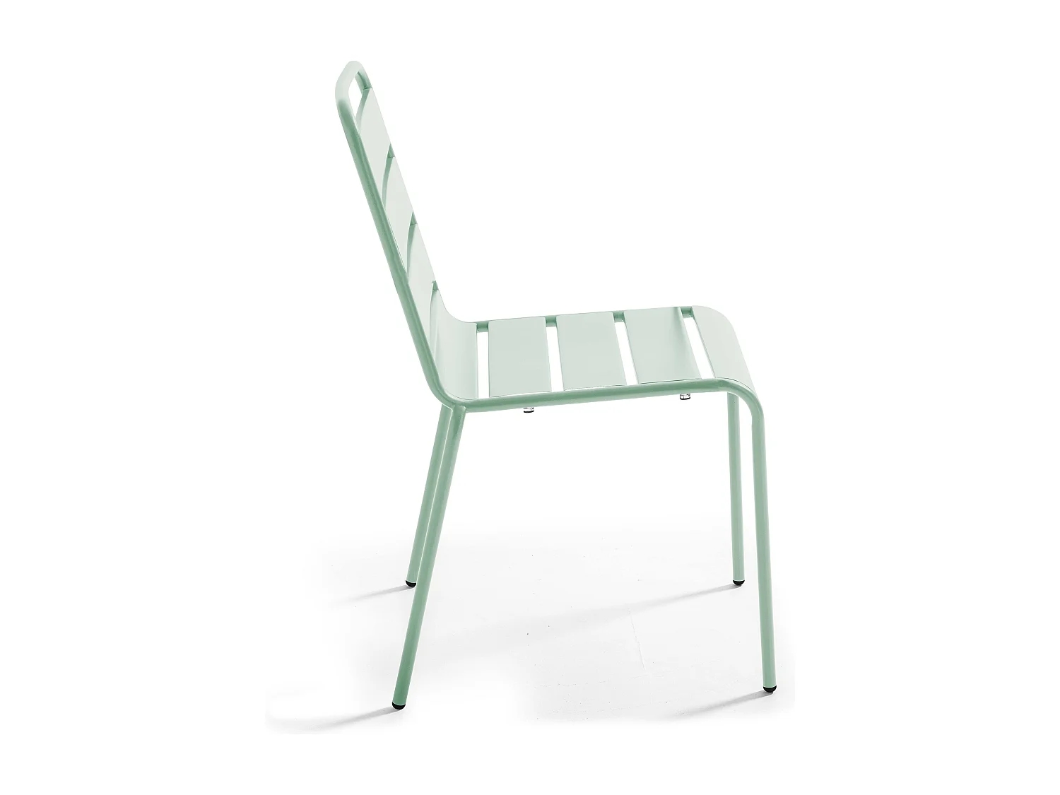 Ensemble table de jardin et 2 chaises en métal vert sauge - Palavas